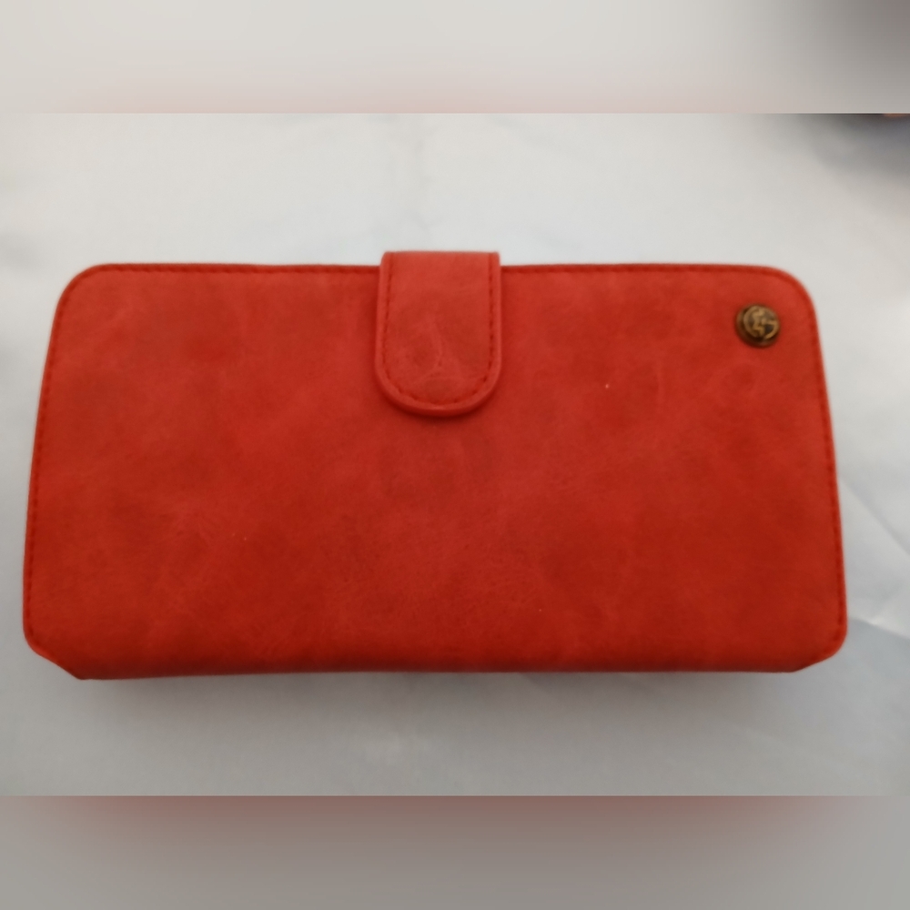 Elegant Red Leather Women's Wallet